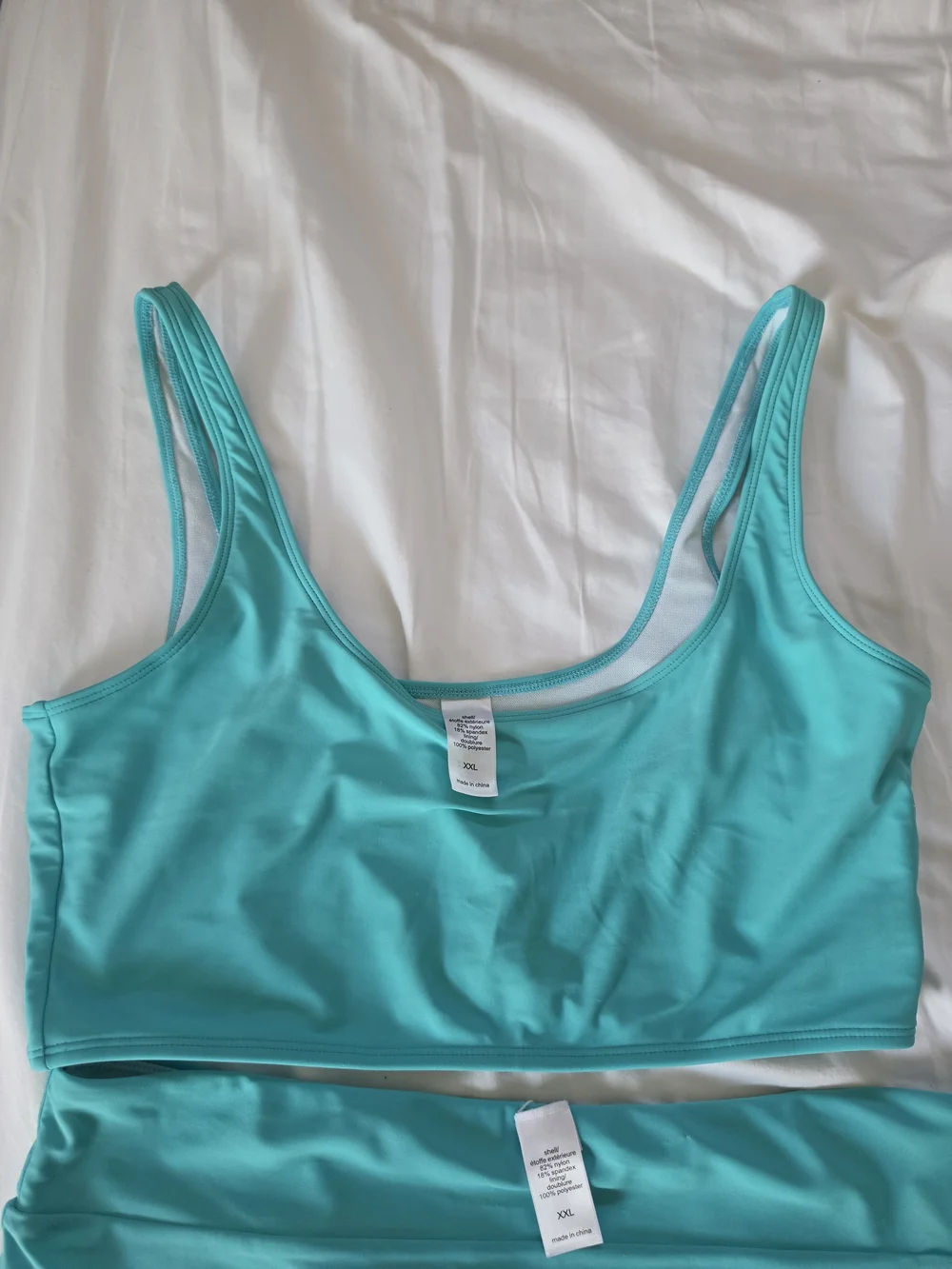 Maurices Turquoise two-piece bikini set XXL Sports-bra style crop top